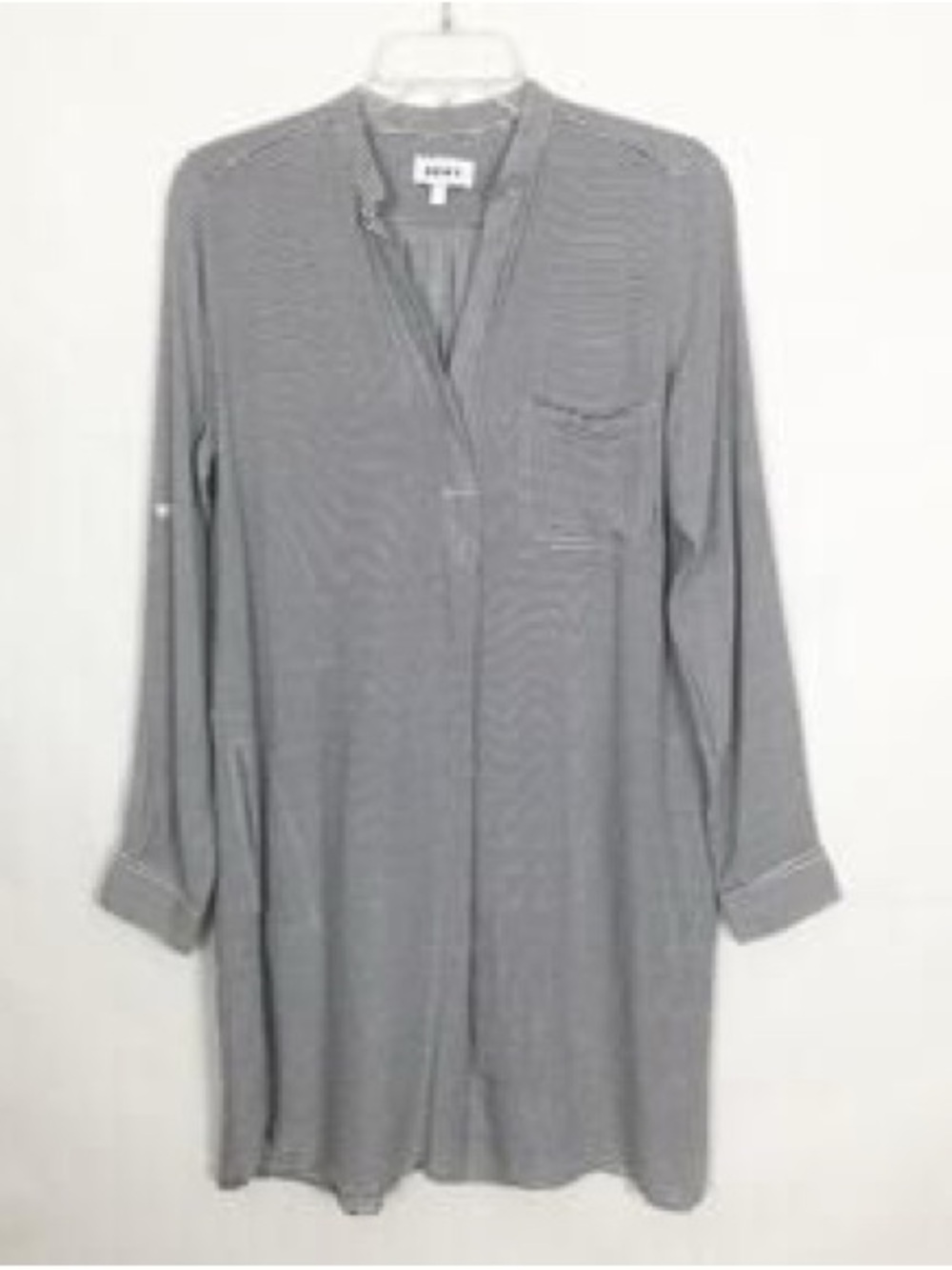 Dkny Gray Long Sleeve V-Neck Tunic pit to pit 18